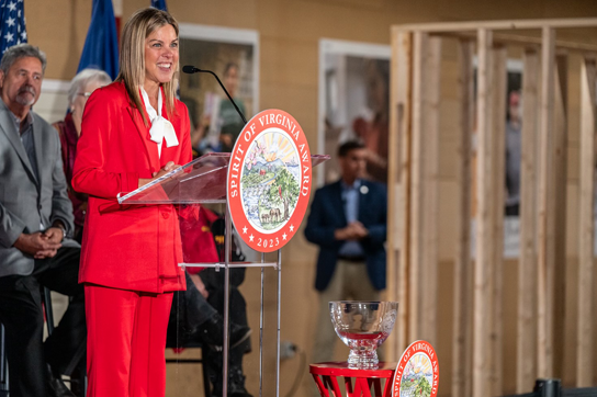 La première dame au podium